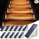 Solar Step Lights Outdoor Waterproof IP67, 12 Pack Solar Powered Stair Light with 3 LEDs, Triangle Solar Deck Light for Outside Garden Patio Yard Porch Front Door, Warm White by GreenHaven Gardens