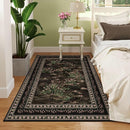 4x6 Rug for Bedroom Impressionist-Style Vintage Washable Rugs Non Slip Low Pile Small Carpet for Bedside Kids Room Office Dining Room, Black by TinyTreasures Baby Boutique