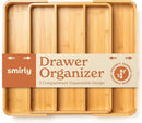 SMIRLY Silverware Drawer Organizer – Bamboo Kitchen Drawer Organizer, Adjustable Utensil Holder and Cutlery Tray, Drawer Dividers for Flatware and Kitchen Utensils by CozyNest Decor