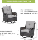 Outdoor Patio Swivel Rocker Chairs - Wicker Rattan Patio Swivel Rocking Chairs Set of 2 with High Back,Deep Seating and Comfort Cushions for Deck Porch Garden,rown/Grey by GreenHaven Gardens