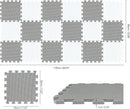qqpp EVA Rubber 18 Tiles Interlocking Puzzle Foam Floor Mats - Baby Play Mat for Playing | Exercise Mat for Home Workout. White, Gray. QC-ALb18N by TinyTreasures Baby Boutique