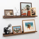 Fun Memories Picture Ledge Shelf, 36 Inch Floating Shelves Set of 2, Nursery Book Shelves for Toys Storage, Kids Bookshelf Wall Mounted for Wall Decor Books Photo Frames, Walnut by TinyTreasures Baby Boutique