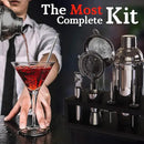 Highball & Chaser 13-Piece Cobbler Cocktail Shaker Set: Black Polished Stainless Steel Bartender Kit for Home Bar Set | Laser Engraved Tools Plus E-Book with 30 Recipes by CozyNest Decor