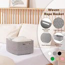 OIAHOMY Storage Basket for Shelves, Closet Cube Storage Bins Baskets for Clothes Blanket Towels, Baby Nursery, Toy Baskets Box, Woven Rope Basket, 15.75*11.81*7.09 IN, 2 Packs Grey by TinyTreasures Baby Boutique