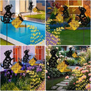 Solar Lights Outdoor Decorative, Watering Can with Cascading Lights, with Dog Silhouette Garden Stakes, Waterproof Metal Garden Decor for Yard Art, Outside, Patio, Lawn Ornaments(1 Pack) by CozyNest Decor
