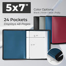 Dunwell Small Photo Album 5x7 (2-Pack, Blue), Mounting Paper, 5 x 7 Photo & Art Portfolio Presentation Binder, 24 Sleeves Display 48 Pages, Professional Picture Book for 5x7 Artwork, Postcards by TinyTreasures Baby Boutique