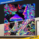 ADDWel Blacklight Mushroom Tapestry, Upright Tapestry Glow In The Dark, UV Reactive Black Light Tapestries Posters Wall Hanging for Backdrop Bedroom Dorm Living Room Decor(70"x90") by CozyNest Decor