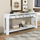 White Console Table,Solid Wood Sofa Table with 4 Drawers Hallway Table for Storage Entry Foyer Behind Couch Table,Fully Assembled (63" White) by CozyNest Decor