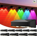 Solar Fence Lights 10 Pack, 9 Color Modes Outdoor Bulb Waterproof Led IP65, Solar Outdoor Lights for Backyard/Railing/Step/Wall/Patio/Yard (Black) by GreenHaven Gardens