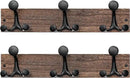 SKOLOO 17-Inch Wood Burnt Coat Rack Wall Mount with 3 Triple Hooks - Ideal for Family Entrances, Classrooms, and Pet Supplies Storage - Perfect Coat Hooks for Wall, Pack of 2 by CozyNest Decor