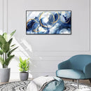 AJAZIKO Blue Abstract Wall Art Modern Navy Blue and Gold Pictures for Living Room Paintings Office Artwork Wall Decor Framed Canvas Wall Art Bedroom Wall Decor Above Bed 20×40IN by CozyNest Decor