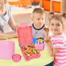 Bento Lunch Box Set With 10oz Soup Thermo, Leak-proof Lunch Containers with 4 Compartment, Kids Hot Thermo Food Jar/Insulation Lunch Bag, Food Containers for School（Solid） by TinyTreasures Baby Boutique