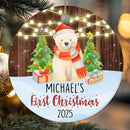 Personalized Baby’s First Christmas Ornament 2025 - Custom Newborn Keepsake - Sweet Gift for New Parents Mom Dad - Bear Themed Babies Ornament - Sweet Gift for Family Welcoming New Baby by TinyTreasures Baby Boutique