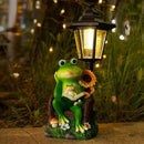 mopha Solar Garden Statues Frog Decor wth Lanterns - 12.5'' Figurines Decorations for Patio Yard Lawn Ornaments Gifts for Christmas Birthday Easter Housewarming by CozyNest Decor