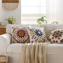 Embroidered Throw Pillow Cover 18x18 Classic Fall Boho Floral Pattern Pillows Cover Outdoor Decorative Pillowcase,Durable Cozy Textured Cushion Case for Sofa Couch Bed Living Room,Orange by CozyNest Decor