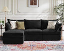 102.6" Modular Sectional Sofa, L Shaped Couch Set for Living Room, 3-Seater Comfy Cloud Couches with Movable Storage Ottoman,DIY Combination - Chenille Black by CozyNest Decor