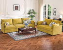 Oversized Loveseat Sofa, Modern Modular Sectional Couch Yellow Fluffy Chenille Mid Century 2-Seat 24.5" Deep Seat for Apartment, Living Room, Bedroom by CozyNest Decor