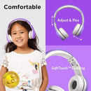LilGadgets Connect+ Wired Kids Headphones for School with Mic, Volume Limited & Noise Reduction, On-Ear Headset with Cord, SharePort Technology for Multiple Kids & SoftTouch Padding, Purple by TinyTreasures Baby Boutique