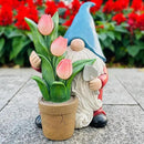 COWOS Garden Gnome Statue, Sculpture of a Dwarf Holding a Shovel and a Flower Pot, Solar Gnome Statues Outdoor Decor, Outside Lawn Patio Yard Ornament Gifts by CozyNest Decor