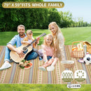 Picnic Blankets Outdoor Extra Large-Waterproof Picnic Blanket with Shoulder Carry Strap | Machine Washable Picnic Mat with Sandproof Backing for Park , Grass, Camping, Hiking, Concerts (Yellow) by TinyTreasures Baby Boutique