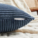 Fancy Homi 2 Packs Dusty Blue Lumbar Decorative Throw Pillow Covers 16x32 Inch for Couch Bed Sofa, Rustic Farmhouse Boho Home Decor, Soft Striped Corduroy Rectangle Accent Cushion Case 40x80 cm by CozyNest Decor