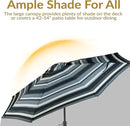 Sunnydaze Outdoor Patio Umbrella - Polyester Table Market Umbrella with Push-Button Tilt and Crank - 8 Sturdy Ribs - Catalina Beach Stripe - 9ft by GreenHaven Gardens