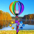 Solar Wind Spinner Outdoor - Hot Air Balloon Wind Spinners, Metal Garden Decor with LED Lights, 360° Rotating Waterproof Yard Decorations, Solar Powered for Day & Night, Lawn & Patio Windmill by CozyNest Decor