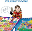 Bilingual Interactive for Kids Talking USA Map Alphabet Poster for Toddlers Learning and Educational Toys,Talking Educational Chart for Ages 3 to 12 Years Old,Learning ABC Letters for Preschool/Gift by TinyTreasures Baby Boutique