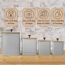 Kitchen Canisters for Countertop Set of 4 with Customizable Chalkboard Labels & Marker Pen - Big Iron Kitchen Canisters with Airtight Lids - Gray Canister Set - Flour and Sugar Containers Farmhouse by CozyNest Decor