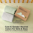 Waterproof Crib Mattress Protector Cover Fitted - 2-Pack Quiet Baby Crib Mattress Pad Sheets, 52" x 28" Soft Quilted Cotton Baby Sheet, Machine Washable, Easy Fit, Durable (Sage/Mavy) by TinyTreasures Baby Boutique