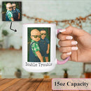 Personalized Coffee Mug, Custom Drawing Portrait Gift, Funny Customized Coffee Gift for Men & Women, Custom Mugs with Pictures, Pink 15oz Customized Ceramic Tea Cup by TinyTreasures Baby Boutique