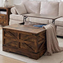 Coffee Table with Storage, Rustic Brown Square Coffee Tables for Living Room, Lift top Coffee Table with Large Hidden Compartment, Smart Cocktail Tables with Flip Top Lids for Home Office by CozyNest Decor