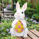 Brightever Outdoor Solar Garden Statues, Bunny with Easter Egg and 9 RGB LED Lights, Outdoor Figurine Lights - Solar Powered Garden Sculpture Easter Gifts for Kids, Women, Wife, Birthday by GreenHaven Gardens