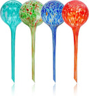 Iridescent Self Watering Globes, Glass Rainbow Plant Watering Globes, Self Watering Planter Insert, Automatic Plant Waterer Indoor (Large-4 Pcs Multi-Color, Large) by GreenHaven Gardens