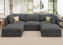 HONBAY Modular Sectional Sofa with Storage Corduroy U Shaped Sofa Modular Sectional Couches for Living Room,Dark Grey by CozyNest Decor
