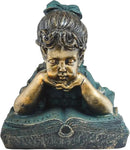 Alpine Corporation 16" Tall Indoor/Outdoor Girl Laying Down Reading Book Statue Set Yard Art Decoration by GreenHaven Gardens