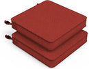 LVTXIII Patio Chair Cushions 19"x19"x3", Water-Repellent Outdoor Seat Cushions for Patio Furniture, Square Chair Pads with Ties for Home Garden Decoration, Set of 2, Brick Red by GreenHaven Gardens