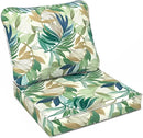 LVTXIII Outdoor Deep Seat Cushion Patio Seat and Back Cushion Set Seasonal Chair Cushion with Removable Cover and Adjustable Buckle for Home and Garden, 22"x22"x4", Lush Leaf Green by GreenHaven Gardens