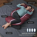 MOON PARK Pregnancy Pillows for Sleeping - U Shaped Full Body Maternity Pillow with Removable Cover - Support for Back, Legs, Belly, HIPS - 57 Inch - Burgundy - Cooling Cover by TinyTreasures Baby Boutique