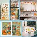DC-BEAUTIFUL 153 Pcs Fall Window Clings, 12 Sheets Double Sided Autumn Pumpkin Scarecrow Maple Leaf Glass Stickers, Reusable Static Thanksgiving Window Decals Party Decors for Home Office School Shop by CozyNest Decor