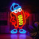 Hot Dog Neon Sign Dimable Cool Hot Dogs Neon Signs Funny Hot Dog Party Themed Light Decor for Restaurants Bars Game Rooms Vibrant LED Lighting Gifts for Fast Food Enthusiasts (15×9.8inch) by CozyNest Decor