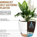 Plant Pots 8/7/6.5/6/5.5/5 Inch Self Watering Pots, Set of 6 Plastic Planters with Drainage Holes and Saucers,Plastic Flower Pots,Nursery Planting Pot for Indoor Out Door Plants（White） by CozyNest Decor