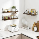 Heimlove 24 Inches Rustic Brown Floating Shelves,8 Inches Deep Wall Bookshelf Mounted Display&Storage Wood Wall Shelves for Kitchen Bathroom Laundry Living Room,Set of 3 by CozyNest Decor