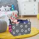 Rectangular Storage Basket Fabric Organizer Bin for Toys,Books,Clothes,Gifts,Pets-Perfect for Home,Office,Nursery,Dorm,Shelf(Rec-grey football ) by TinyTreasures Baby Boutique