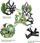 Sungmor Garden Hose Holder Wall Mounted, Large Capacity & Heavy Duty Cast Iron Water Hose Holder for Outside, Pretty & Lovely Hard-working Frogs Hose Reel, Watering Hose Metal Stand Sturdy Pipe Hanger by GreenHaven Gardens