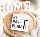 SRADMO He Has a Plan Jesus Wood Box Sign Desk Decor, Bible Verse Decor, Christian Theme Wooden Block Box Sign Decoration for Home Office Shelf Table Decors by CozyNest Decor