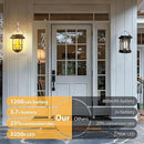 Otdair Solar Wall Lantern Outdoor, Flickering Flames Solar Sconce Lights Outdoor, Hanging Lamps Wall Mount for Front Porch, Patio and Yard, 2 Pack, Yellow Bronze by CozyNest Decor
