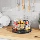 Ovicar Lazy Susan Organizer Turntable - 11 inch Rotating Spice Rack Metal Lazy Susan for Cabinet Pantry Kitchen Countertop Dining Table Cupboard Bathroom Refrigerator Vanity Black by CozyNest Decor