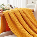 EMME Cotton Twin Blanket 100% Muslin Blanket for Couch Breathable Gauze Blanket All Season Soft and Lightweight Pre-Washed (Mustard Yellow, 60"x80") by CozyNest Decor