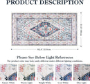 Lahome Boho Round Rug - 7Ft Washable Area Rug, Non-Slip Small Bathroom Rug, Lightweight Bedroom Throw, Oriental Distressed Print Carpet for Entryway, Sofa, Nursery, Kids Room by TinyTreasures Baby Boutique